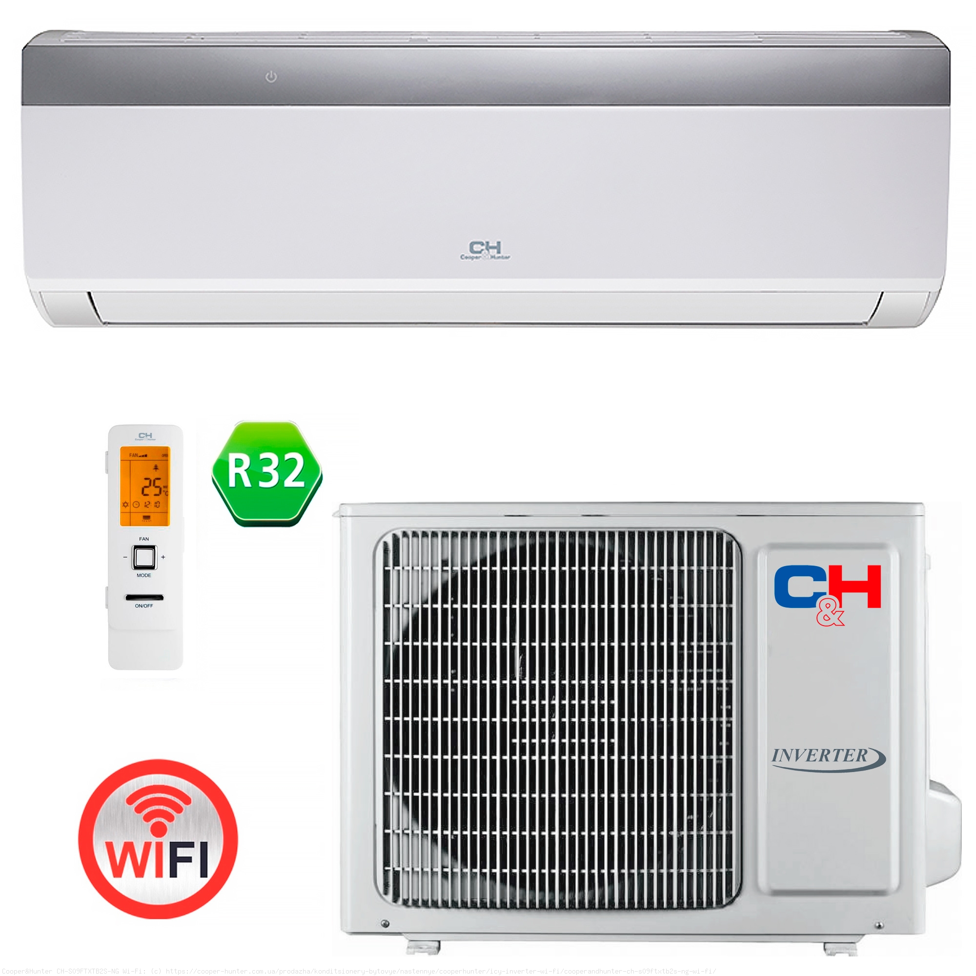 Кондиціонер Cooper&Hunter ICY Inverter CH-S12FTXTB2S-NG WiFi